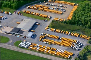aerial view of Maryland buses