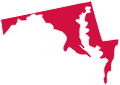 Red state of Maryland outline