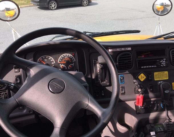 Driver's view from inside Abington Heights School District bus