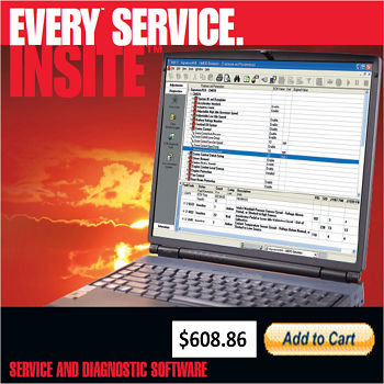 Insite Service and Diagnostic Software screen