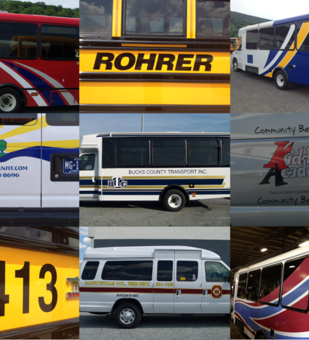 Branded buses and vans from Rohrer bus