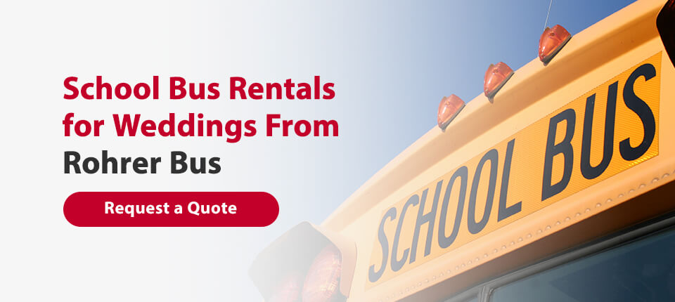 School bus rentals for weddings with Rohrer bus 