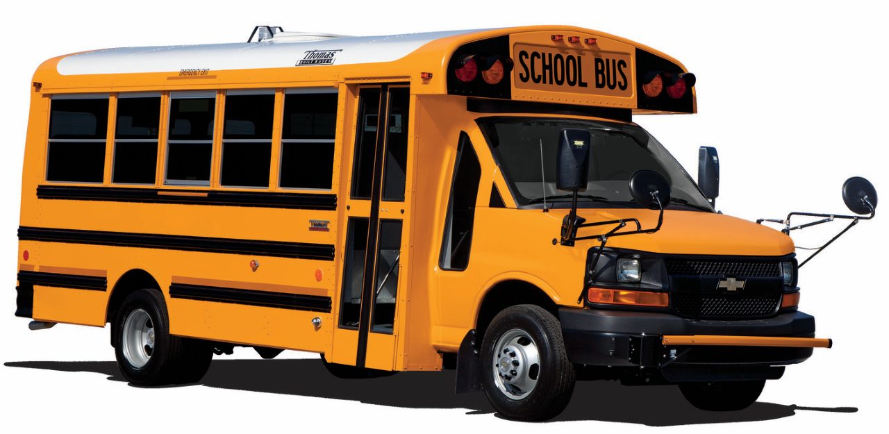 short yellow school bus